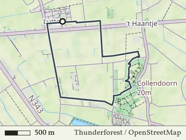 Rode route vanaf Lutten, Hardenberg Oost