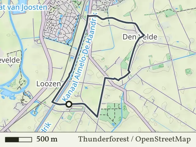 Gele route vanaf Loozerveld, Hardenberg Oost