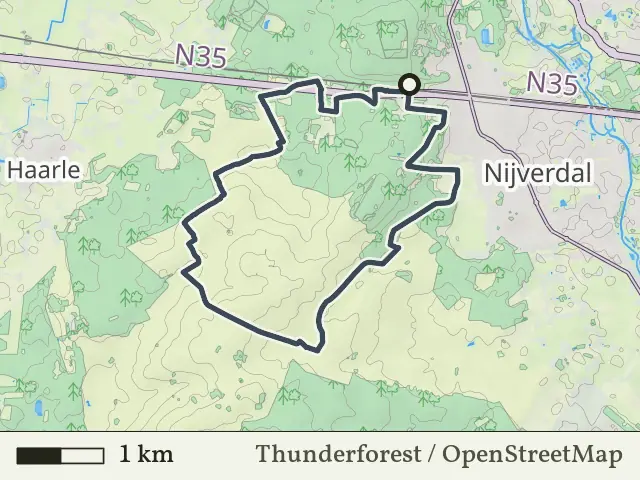 Paarse route vanaf Sallandse Heuvelrug, Nijverdal