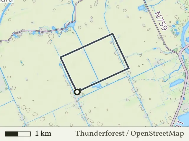 Paarse route vanaf Mastenbroek, IJsseldelta