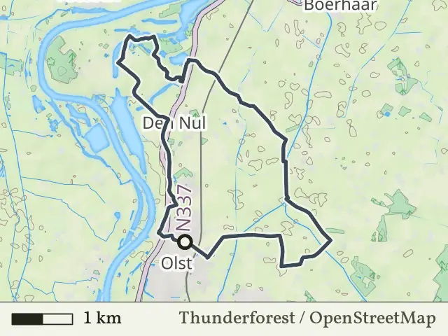 Paarse route vanaf Olst, Salland