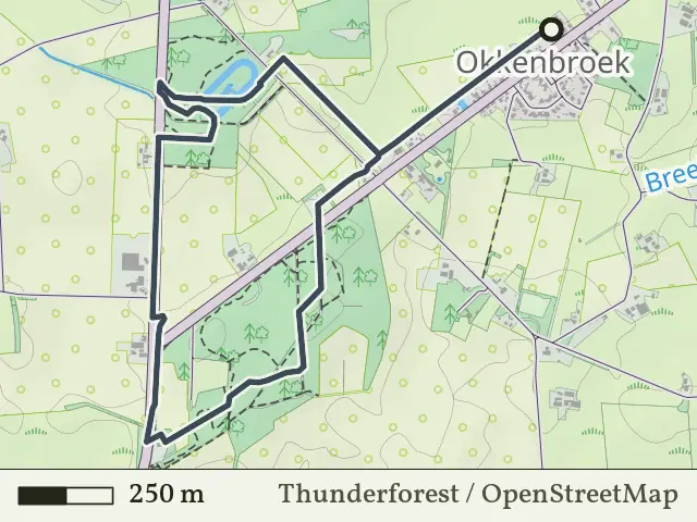 Rode route vanaf Okkenbroek, Salland