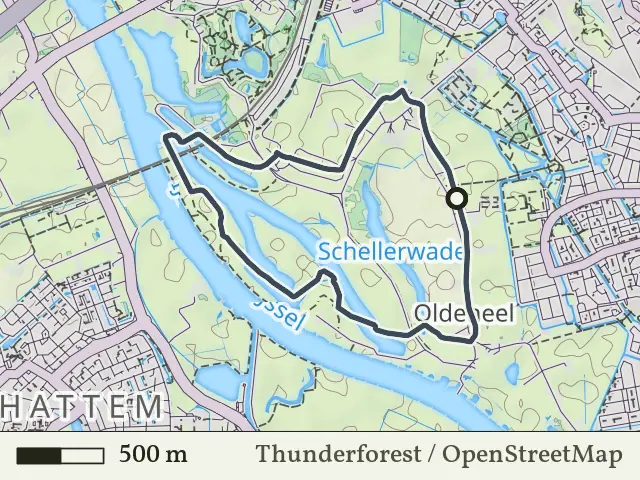 Gele route vanaf Oldeneel, Zwolle