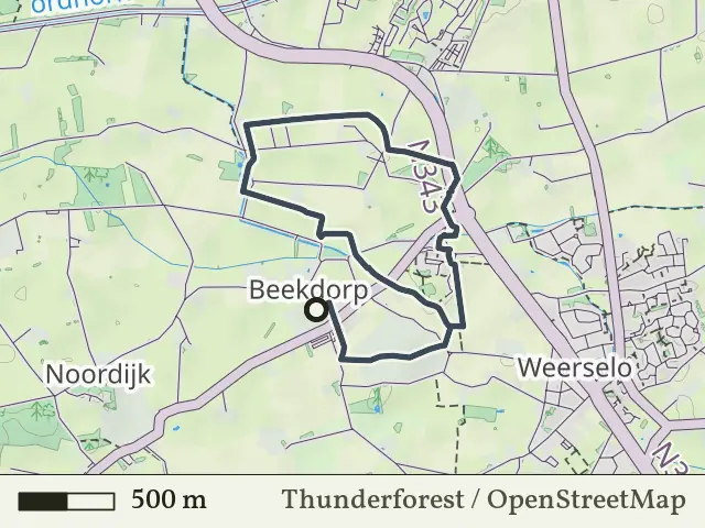 Blauwe route vanaf Beekdorp, Weerselo