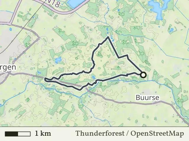 Oranje route vanaf Oortjesbrug, Buurse