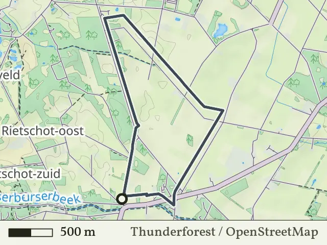 Rode route vanaf Oortjesbrug, Buurse