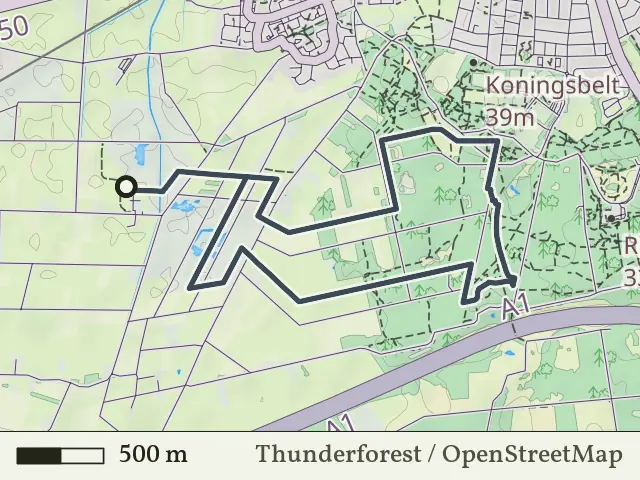 Paarse route vanaf Overveen, Rijssen
