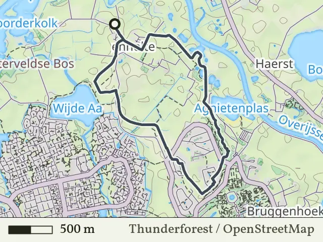 Gele route vanaf Langenholte, Zwolle