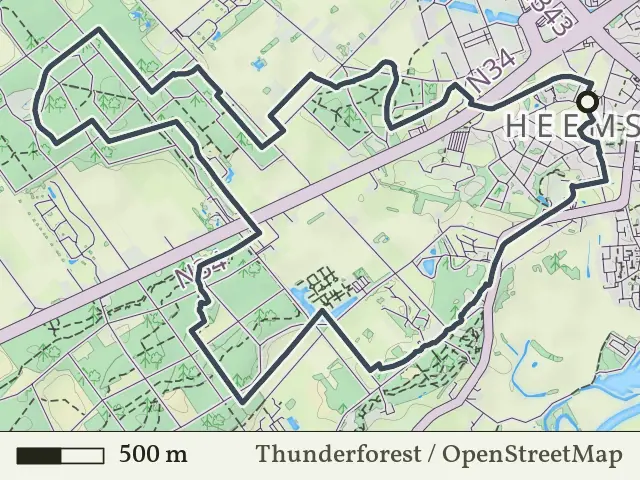 Rode route vanaf Heemse, Hardenberg Oost