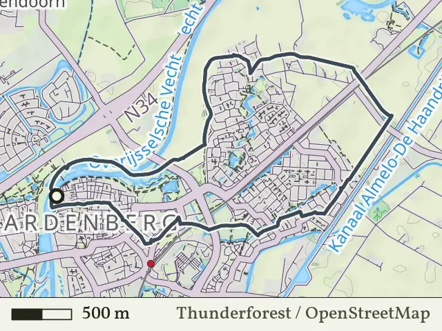 Oranje route vanaf Hardenberg, Hardenberg Oost