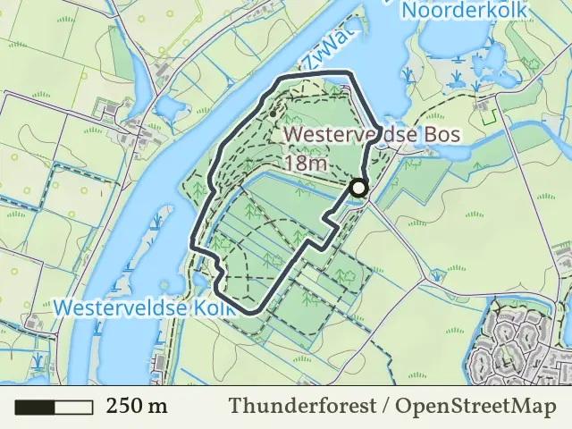 Rode route vanaf Westerveldsebos, Zwolle
