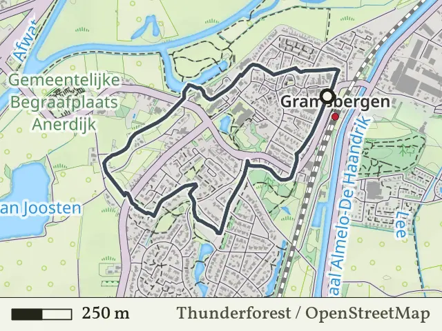Rode route vanaf Gramsbergen, Hardenberg Oost