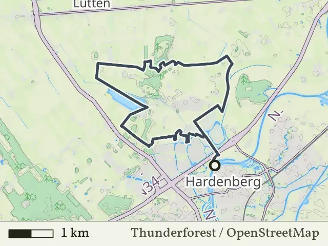 Blauwe route vanaf Hardenberg, Hardenberg Oost