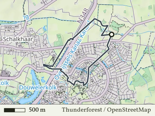 Blauwe route vanaf Oerdijk, Schalkhaar