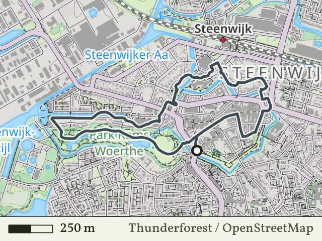 Rode route vanaf Gasthuispoort, Steenwijk