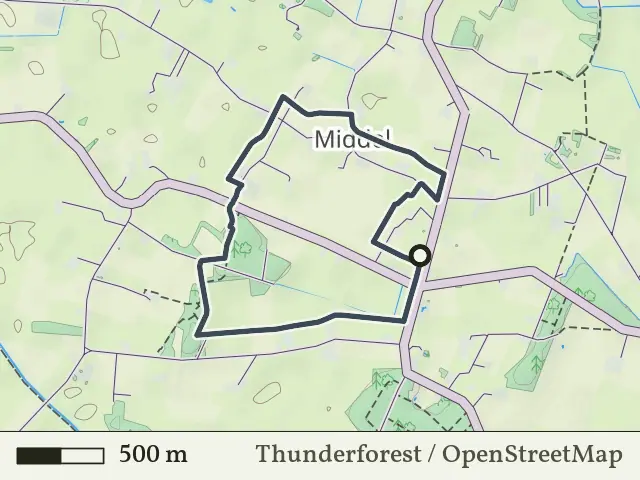 Rode route vanaf Middel, Salland