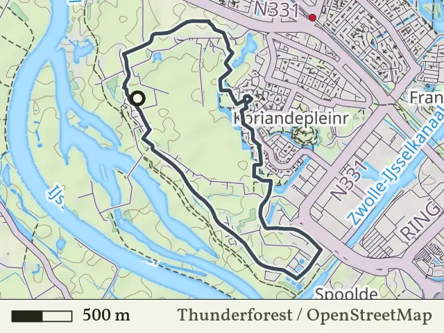 Groene route vanaf Vreugderijkerwaard, Zwolle