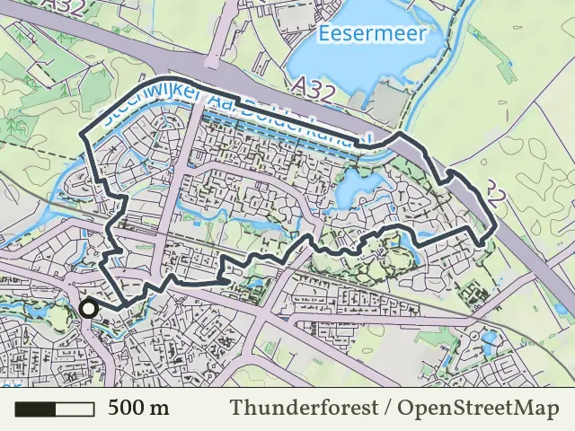 Paarse route vanaf Gasthuispoort, Steenwijk
