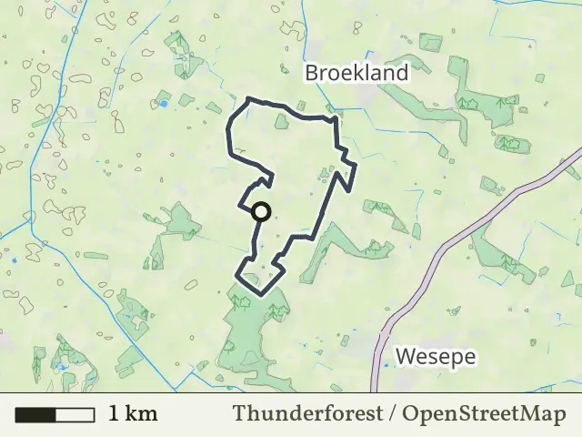 Blauwe route vanaf Middel, Salland