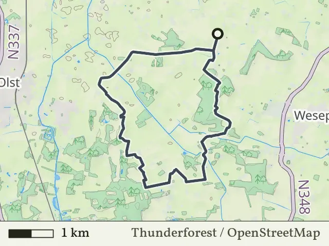 Groene route vanaf Middel, Salland