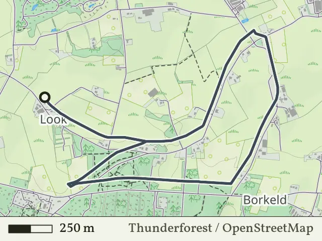 Rode route vanaf Look, Holten