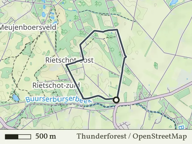 Blauwe route vanaf Oortjesbrug, Buurse