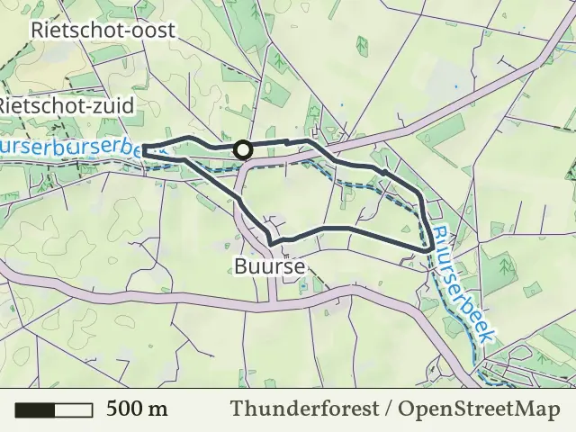 Gele route vanaf Oortjesbrug, Buurse