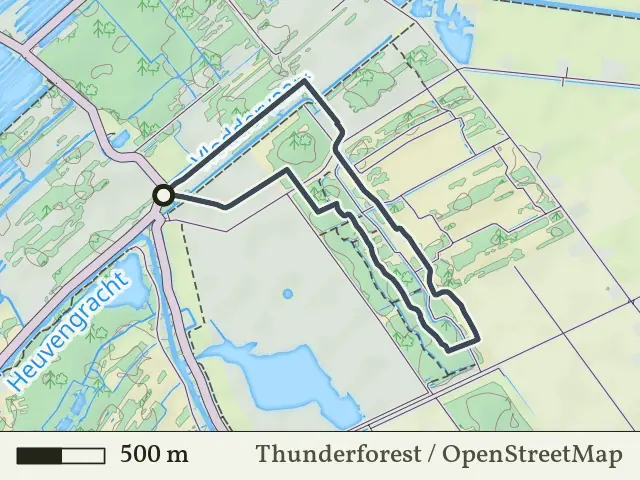 Blauwe route vanaf Flodderbrug, Wetering