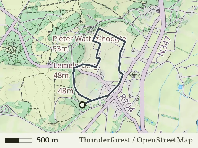 Paarse route vanaf Drieling, Lemele