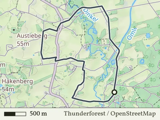 Paarse route vanaf Meuleman, De Lutte