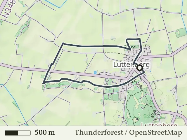 Paarse route vanaf Luttenberg, Salland