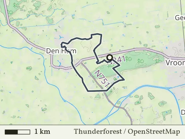 Rode route vanaf Zandstuve, Den Ham