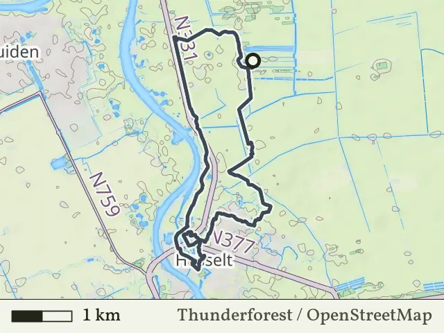Paarse route vanaf Zwartewatersklooster, Rouveen