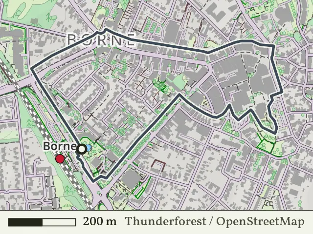Oranje route vanaf Borne-Station, Borne