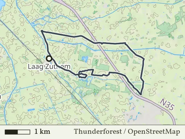 Rode route vanaf Laag Zuthem, Salland