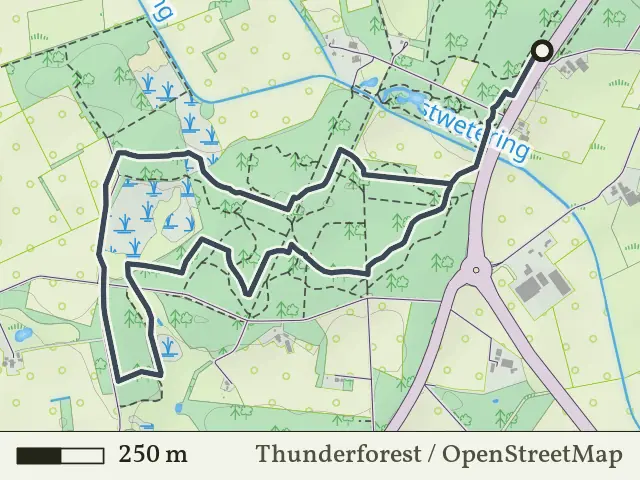 Gele route vanaf Kranenkamp, Schalkhaar