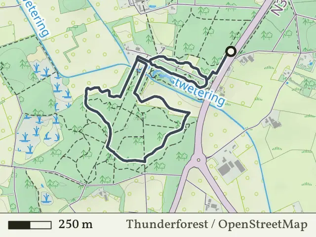 Rode route vanaf Kranenkamp, Schalkhaar