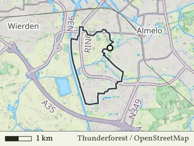Rode route vanaf Beeklustpark, Almelo