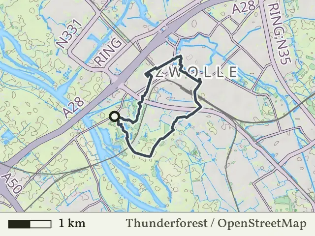 Paarse route vanaf Engelse Werk, Zwolle