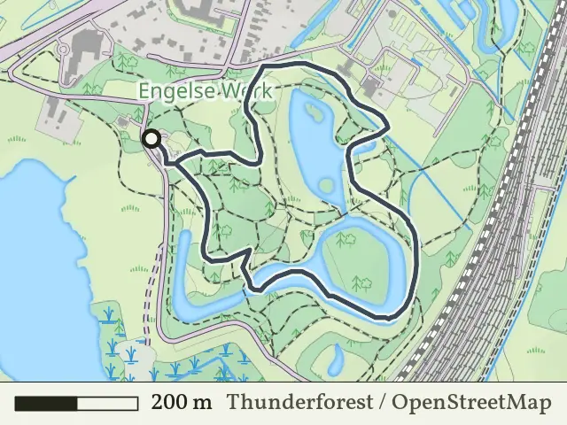 Rode route vanaf Engelse Werk, Zwolle