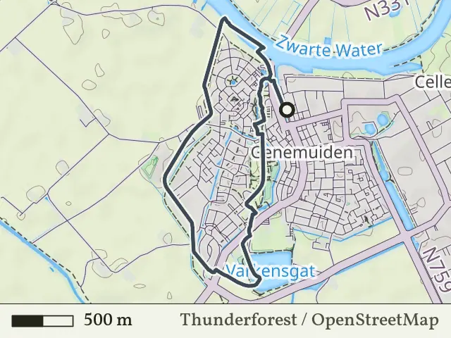 Gele route vanaf Genemuiden, IJsseldelta