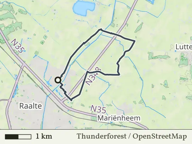 Gele route vanaf Het Raan, Raalte