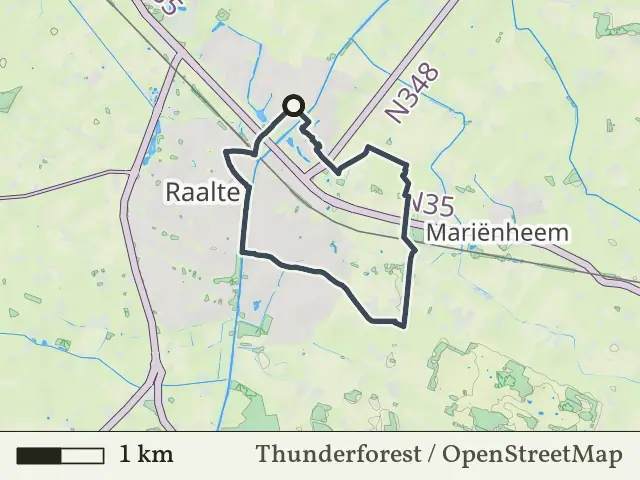 Paarse route vanaf Het Raan, Raalte