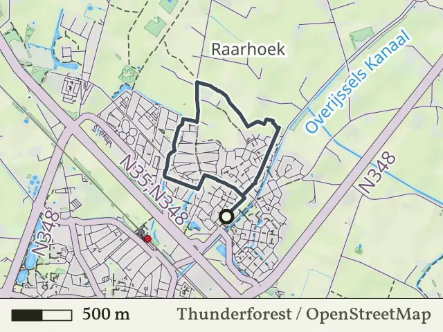 Rode route vanaf Het Raan, Raalte