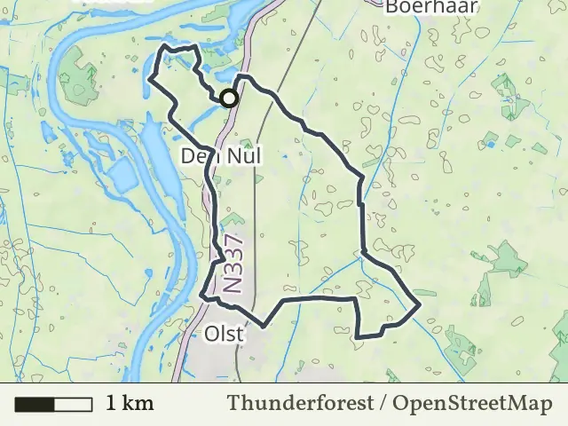 Paarse route vanaf Infocentrum Den Nul, Olst