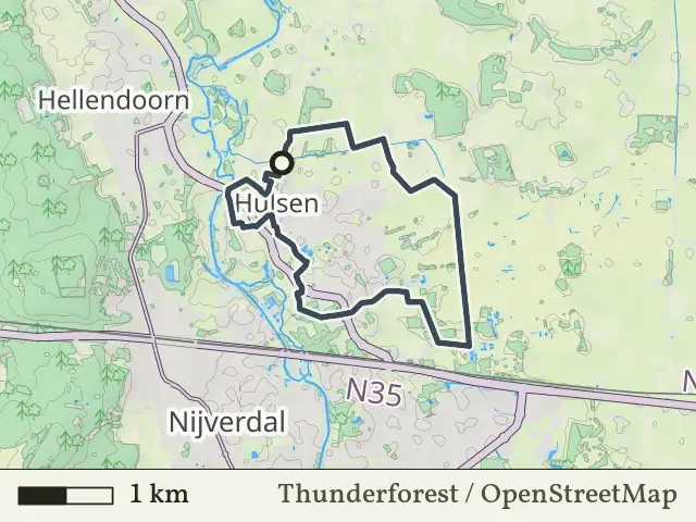 Paarse route vanaf Hulsen, Hellendoorn