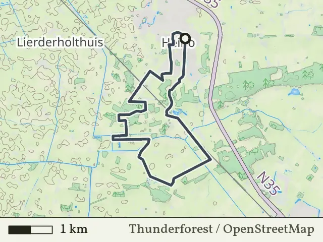 Rode route vanaf Heino, Salland