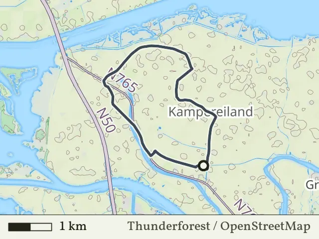 Groene route vanaf Kampereiland, Kampen