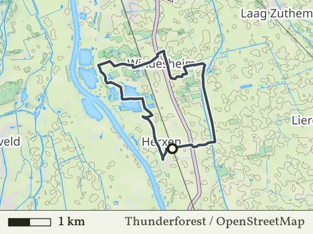 Gele route vanaf Herxen, Salland