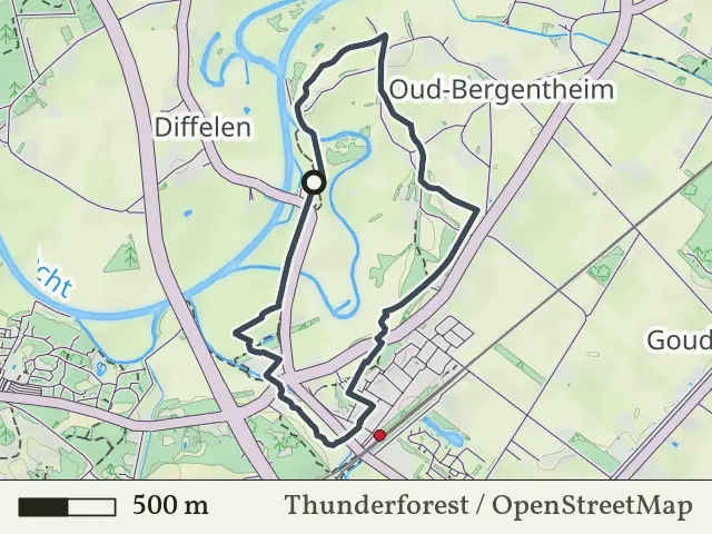 Rode route vanaf Diffelen, Hardenberg Oost